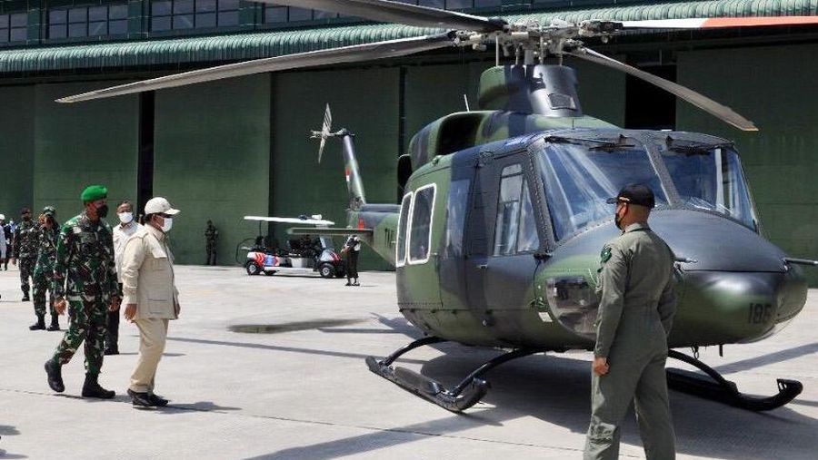 Helikopter Bell Selesai Overhaul, Menhan Prabowo: Alutsista Harus Dirawat Sebaik-baiknya. (Dok.Kemenhan)