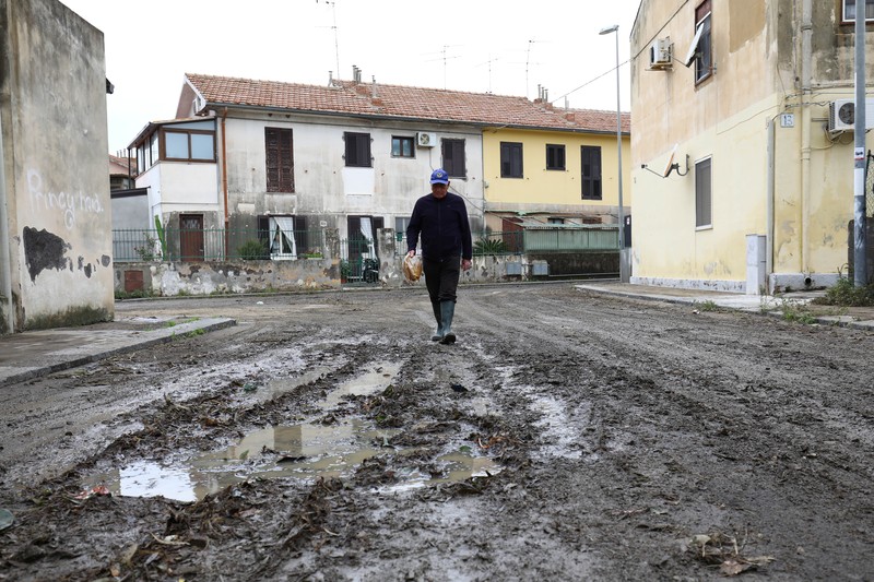 ITALY-WEATHER/ A general view of damages caused by flood waters during a severe storm in Catania, Italy, October 27, 2021. REUTERS/Antonio Parrinello