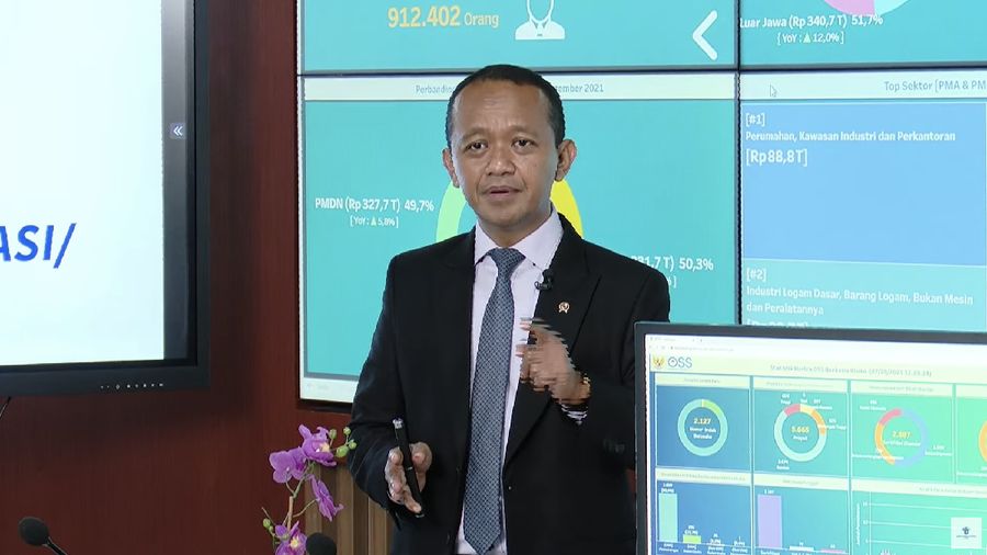 Konferensi Pers Realisasi Investasi Triwulan III 2021 oleh Menteri Investasi Bahlil Lahadalia