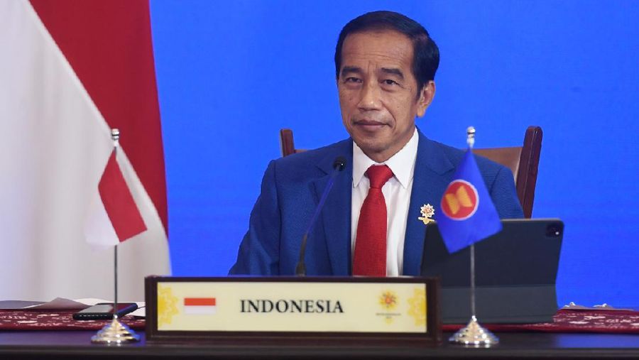 Presiden Joko Widodo menyampaikan tiga harapan terkait hubungan antara ASEAN dengan Amerika Serikat (AS) ke depan dalam pidatonya saat menghadiri KTT ke-9 ASEAN-AS yang digelar secara virtual. (Foto: Lukas - Biro Pers Sekretariat Presiden)