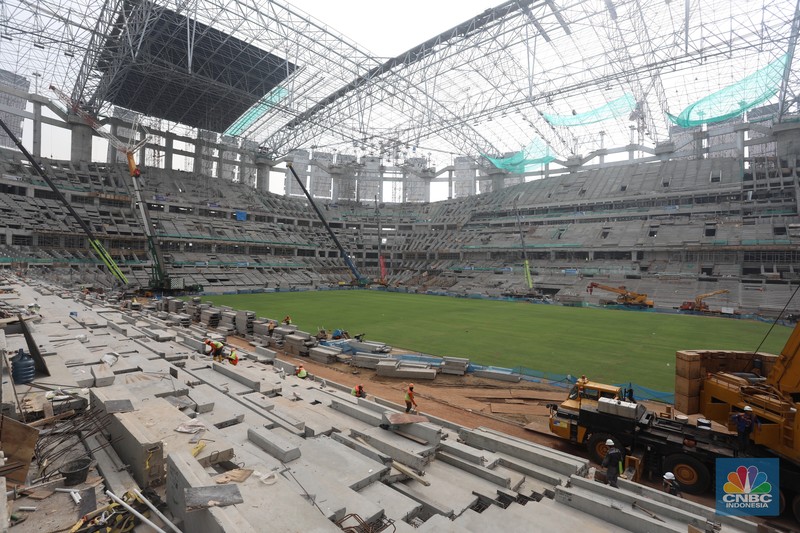 Progres Pembangunan Jakarta Internasional Stadium (JIS). (CNBC Indonesia/Andrean Kristianto) Progres Pembangunan Jakarta Internasional Stadium (JIS). (CNBC Indonesia/Andrean Kristianto)