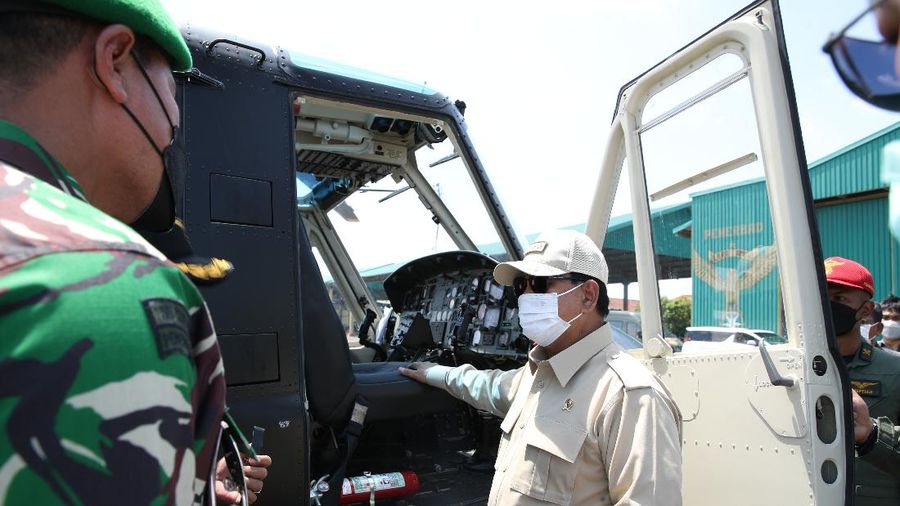 Helikopter Bell Selesai Overhaul, Menhan Prabowo: Alutsista Harus Dirawat Sebaik-baiknya. (Dok.Kemenhan)