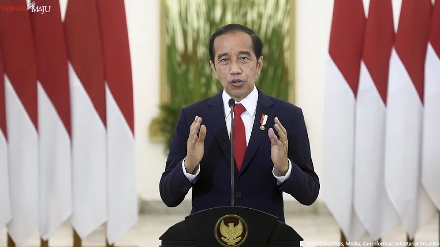 Sambutan Presiden Joko Widodo (Jokowi) pada Puncak Peringatan Hari Sumpah Pemuda ke-93, 28 Oktober 2021. (Tangkapan Layar Youtube)