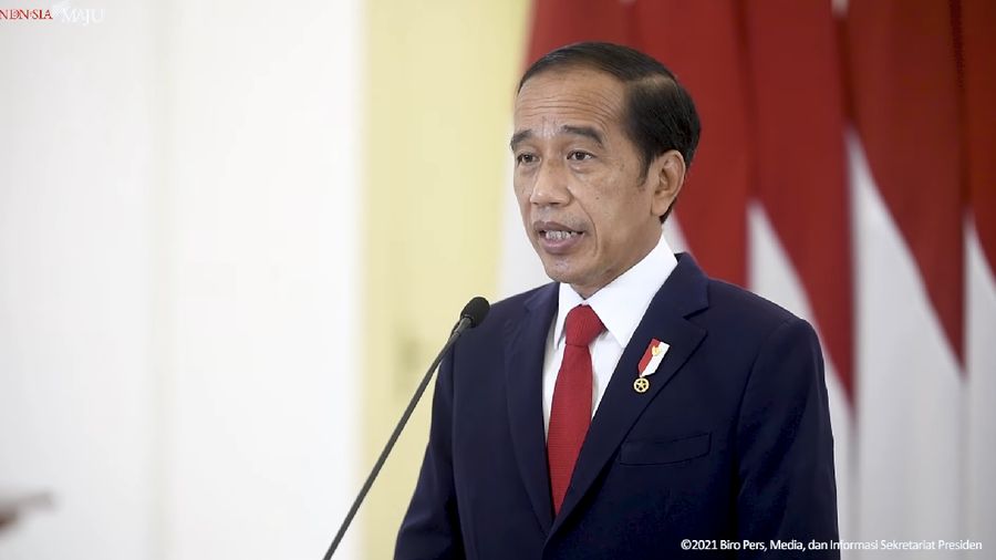 Sambutan Presiden Joko Widodo (Jokowi) pada Puncak Peringatan Hari Sumpah Pemuda ke-93, 28 Oktober 2021. (Tangkapan Layar Youtube)