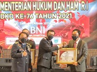 Kemenkumham Apresiasi BNI Dengan Penghargaan Bhakti Sosial