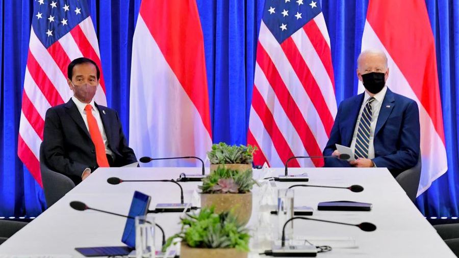 Presiden Joko Widodo melakukan pertemuan bilateral dengan Presiden Amerika Serikat Joe Biden. (Biro Pers Sekretariat Presiden/Laily Rachev)