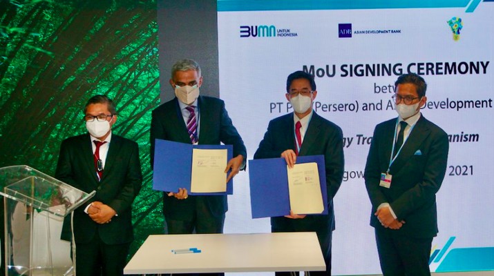 PT PLN (Persero) dan Asian Development Bank (ADB) menandatangani nota kesepahaman (memorandum of understanding/MoU) untuk mendukung program energi bersih. Dok PLN