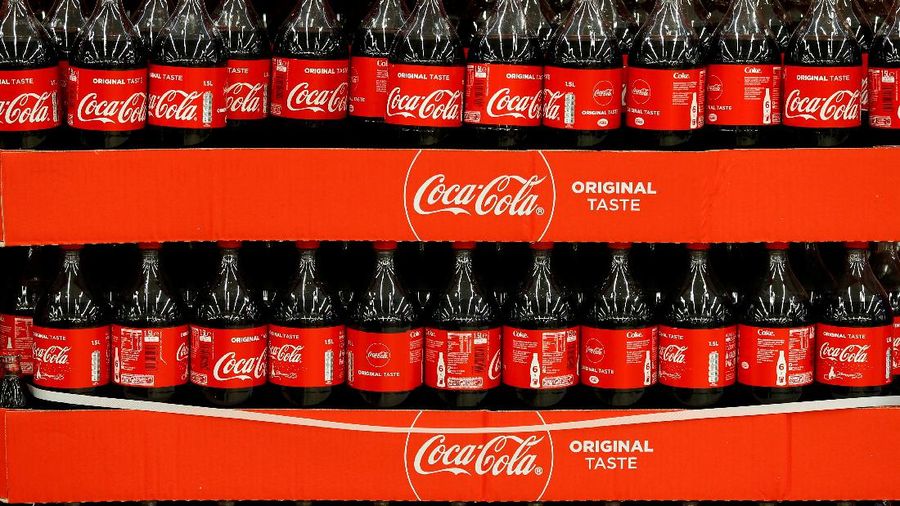 FILE PHOTO: Bottles of Coca-Cola are seen at a Carrefour Hypermarket store in Montreuil, near Paris, France, February 5, 2018.  REUTERS/Regis Duvignau/File Photo