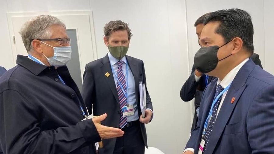 Menteri BUMN Erick Thohir Bertemu Pengusaha Amerika Serikat, Bill Gates. (Tangkapan Layar via Instagram @erickthohir)