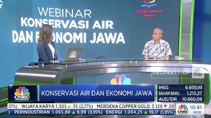 Ketua Pelaksana Coca-Cola Foundation Indonesia Triyono Prijosoesilo dalam acara webinar yang bertajuk 'Konservasi Air dan Ekonomi Jawa'