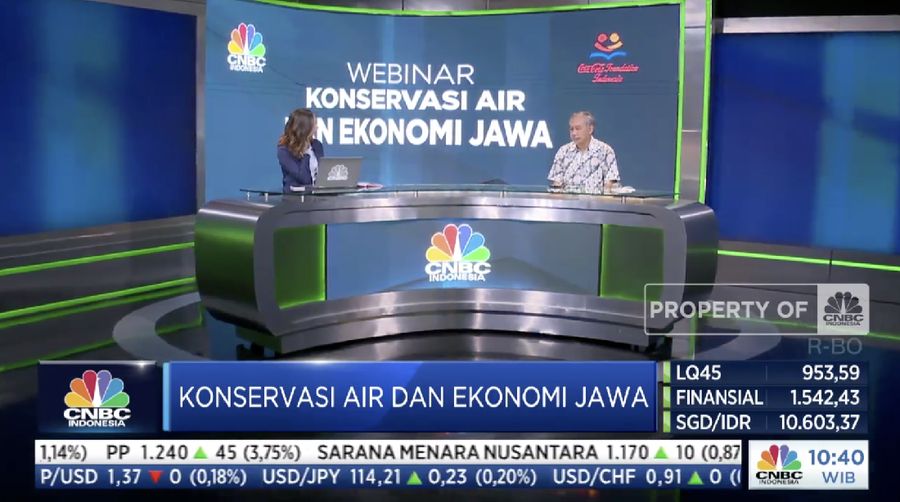 Ketua Pelaksana Coca-Cola Foundation Indonesia Triyono Prijosoesilo dalam acara webinar yang bertajuk 'Konservasi Air dan Ekonomi Jawa'