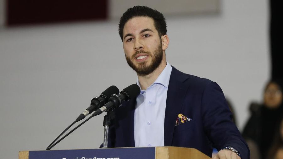 Rep. Abdullah Hammoud of D-Dearborn, speaks during a campaign rally for Democratic presidential candidate Sen. Bernie Sanders, I-Vt., in Dearborn, Mich., Saturday, March 7, 2020. (AP Photo/Paul Sancya)