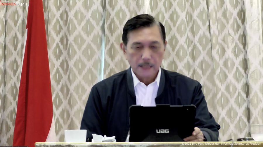 Keterangan Pers Menteri terkait Hasil Rapat Terbatas Evaluasi PPKM, Jakarta, (8/11/2021). (Tangkapan layar Setpres RI)
