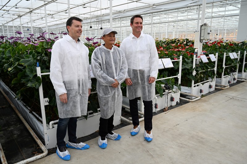 Jack Ma, pendiri Alibaba Group, mengunjungi penanam bunga Belanda Anthura di kota Bleiswijk. (REUTERS/Charles Platiau) Jack Ma, pendiri Alibaba Group, mengunjungi penanam bunga Belanda Anthura di kota Bleiswijk. (REUTERS/Charles Platiau)