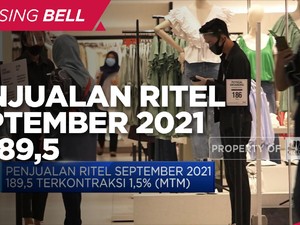 Terkontraksi, Penjualan Ritel September 2021 Tercatat 189,5