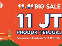 Shopee 11.11 Big Sale, 5 Menit Terjual 11 Juta Produk