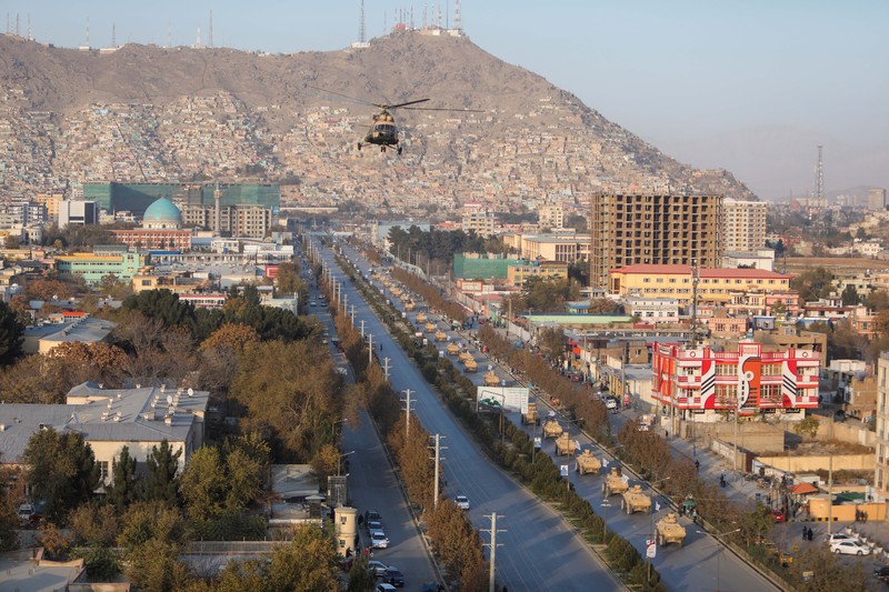 AFGHANISTAN-CONFLICT/MILITARY A general view of Taliban military parade in Kabul, Afghanistan November 14, 2021. REUTERS/Ali Khara NO RESALES. NO ARCHIVES