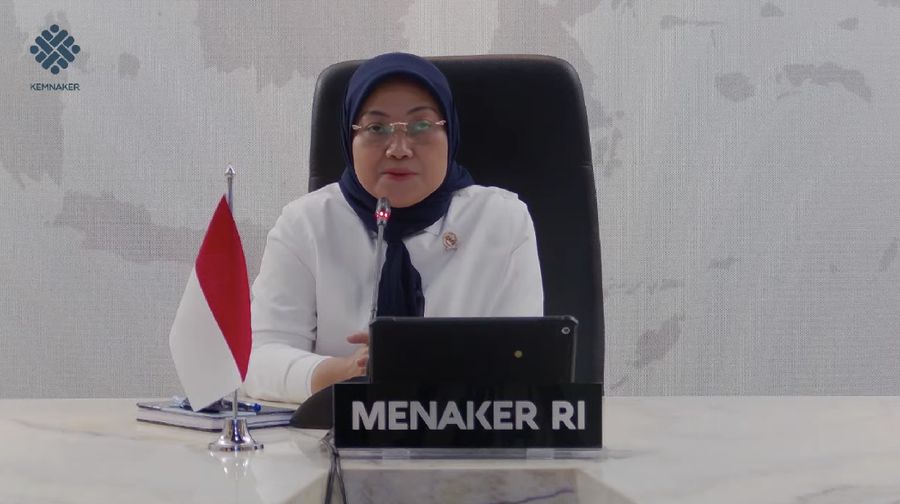 Menaker RI, Ida Fauziyah (Tangkapan Layar Youtube)