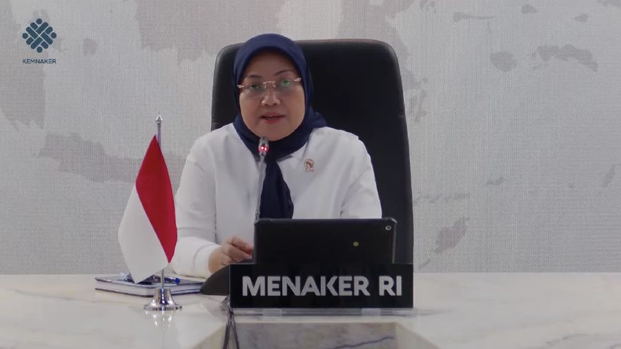 Menaker RI, Ida Fauziyah (Tangkapan Layar Youtube)
