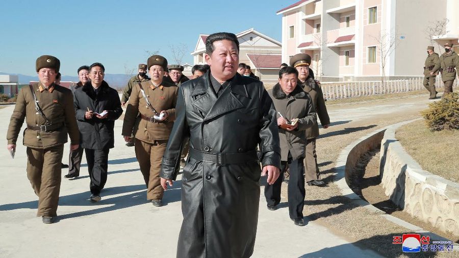 North Korean leader Kim Jong Un gives field guidance during a visit to Samjiyon City, North Korea in this undated photo released on November 16, 2021 by North Korea's Korean Central News Agency (KCNA). KCNA via REUTERS ATTENTION EDITORS - THIS IMAGE WAS PROVIDED BY A THIRD PARTY. REUTERS IS UNABLE TO INDEPENDENTLY VERIFY THIS IMAGE. NO THIRD PARTY SALES. SOUTH KOREA OUT. NO COMMERCIAL OR EDITORIAL SALES IN SOUTH KOREA.