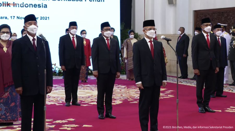 Pelantikan Duta Besar LBBP Republik Indonesia, Istana Negara, 17 November 2021 (Tangkapan Layar Youtube/Sekretariat Presiden)