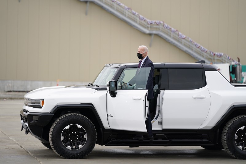 Biden President Joe Biden speaks during a visit to the General Motors Factory ZERO electric vehicle assembly plant, Wednesday, Nov. 17, 2021, in Detroit. (AP Photo/Evan Vucci)