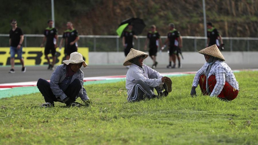 Mandalika International Circuit is seen in Mandalika, Lombok Island, Indonesia, Thursday, Nov. 18, 2021. The newly-built circuit is gearing up to host Superbike World Championship on Nov. 19-21. (AP Photo/Achmad Ibrahim)