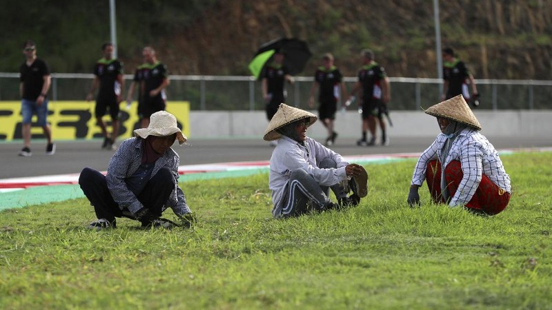 Mandalika International Circuit is seen in Mandalika, Lombok Island, Indonesia, Thursday, Nov. 18, 2021. The newly-built circuit is gearing up to host Superbike World Championship on Nov. 19-21. (AP Photo/Achmad Ibrahim)