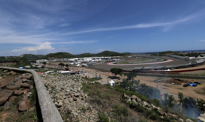 Indonesia Motorcycling Superbike World Championship Mandalika International Circuit is seen in Mandalika, Lombok Island, Indonesia, Thursday, Nov. 18, 2021. The newly-built circuit is gearing up to host Superbike World Championship on Nov. 19-21. (AP Photo/Achmad Ibrahim)