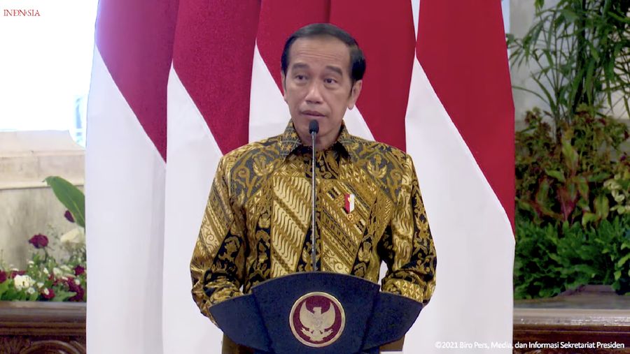 Pidato Kunci Presiden RI, Jokowi pada Kompas100 CEO Forum, 18 November 2021. (Tangkapan Layar Youtube)