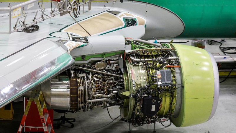 The production line for the Boeing P-8 Poseidon maritime patrol aircraft is pictured at Boeing's 737 factory in Renton, Washington, U.S. November 18, 2021. REUTERS/Jason Redmond