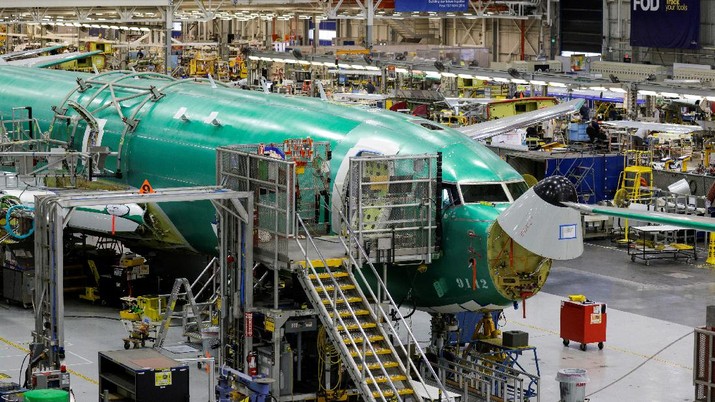 The production line for the Boeing P-8 Poseidon maritime patrol aircraft is pictured at Boeing's 737 factory in Renton, Washington, U.S. November 18, 2021. REUTERS/Jason Redmond