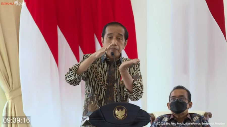 Pengarahan Presiden Jokowi kepada Komisaris dan Direksi Pertamina dan PLN, 16 November 2021. (Tangkapan Layar via Youtube Sekretariat Presiden)
