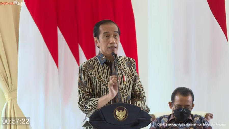 Pengarahan Presiden Jokowi kepada Komisaris dan Direksi Pertamina dan PLN, 16 November 2021. (Tangkapan Layar via Youtube Sekretariat Presiden)
