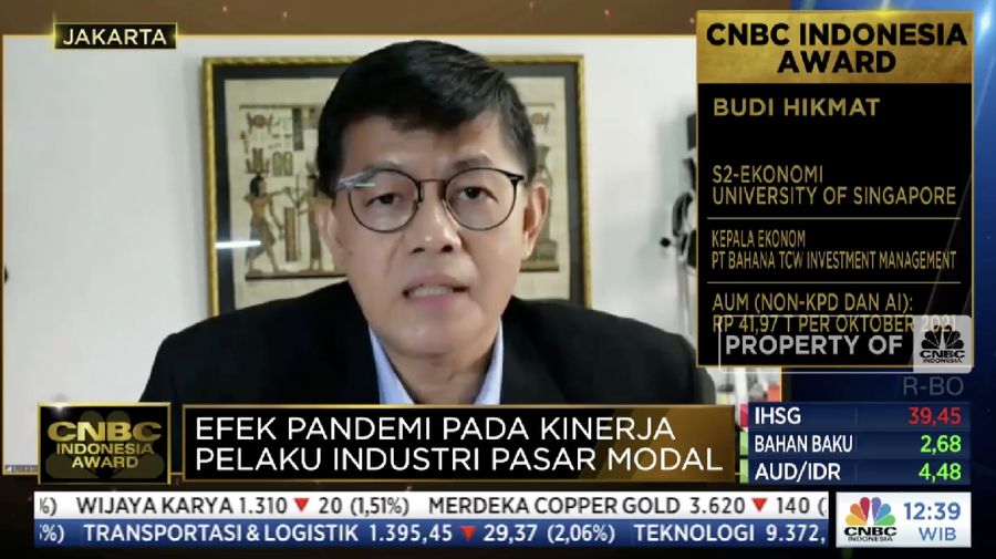 Kepala Ekonom PT Bahana TCW Investment Management, Budi Hikmat