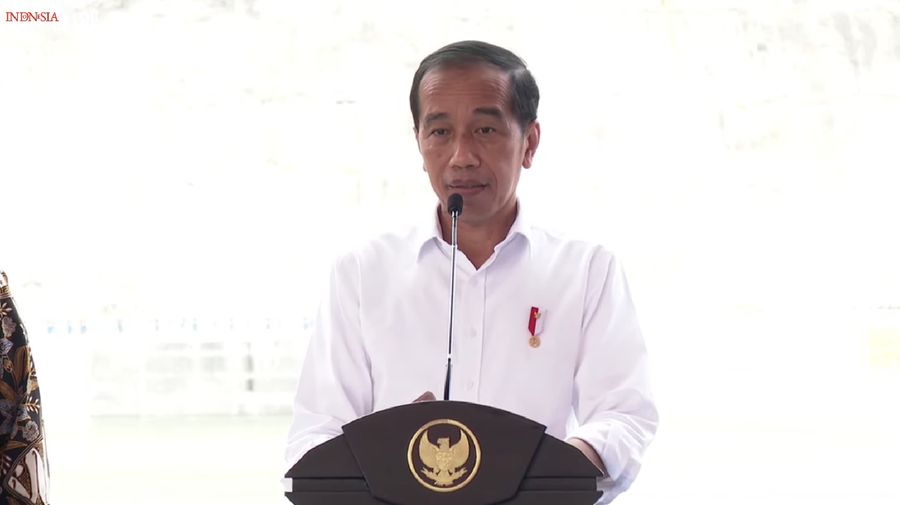 Peresmian Bendungan Karalloe, Gowa, Sulawesi Selatan, 23 November 2021 (Tangkapan Layar Youtube : Sekretariat Presiden)