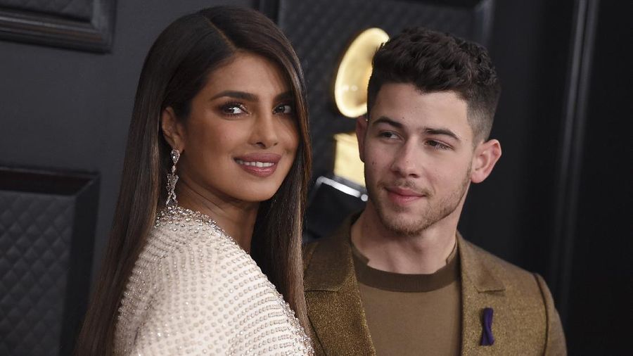 Priyanka Chopra, left, and Nick Jonas arrive at the 62nd annual Grammy Awards at the Staples Center on Sunday, Jan. 26, 2020, in Los Angeles. (Photo by Jordan Strauss/Invision/AP)