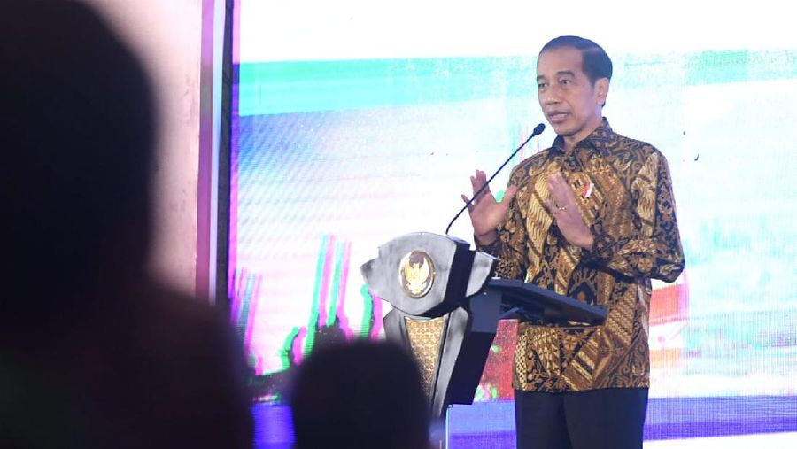 Presiden Joko Widodo dalam Rapat Koordinasi Nasional dan Anugerah Layanan Investasi 2021. (Biro Pers Sekretariat Presiden/ Lukas)