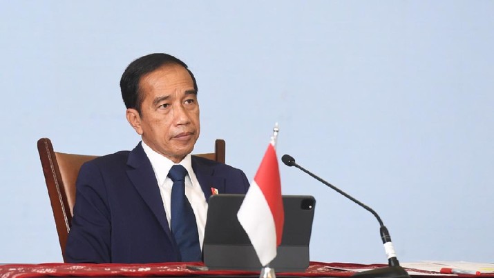 Presiden saat berbicara secara virtual pada Sesi Retreat Konferensi Tingkat Tinggi (KTT) Asia-Europe Meeting (ASEM) ke-13 di Istana Kepresidenan Bogor, Jumat, 26 November 2021. Doc:  Lukas - Biro Pers Sekretariat Presiden