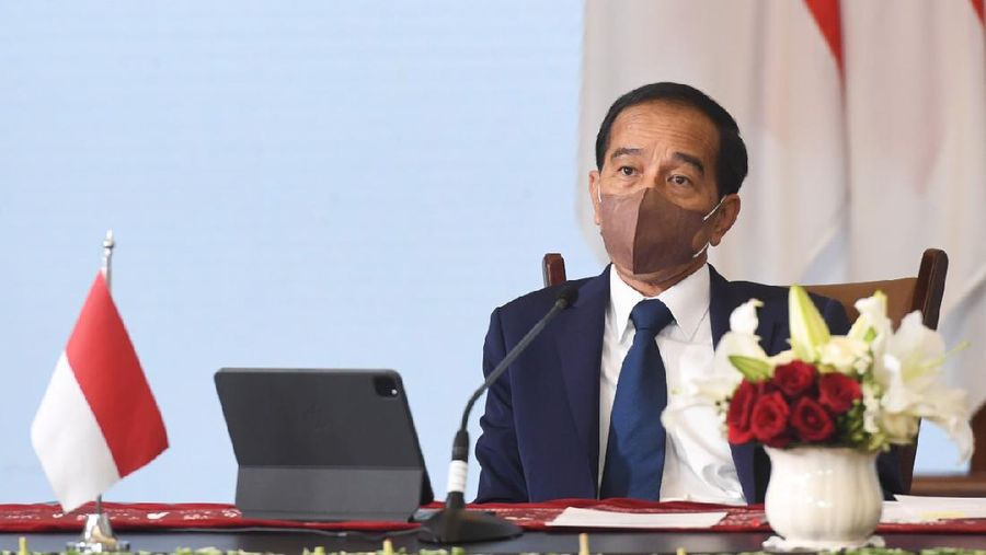 Presiden saat berbicara secara virtual pada Sesi Retreat Konferensi Tingkat Tinggi (KTT) Asia-Europe Meeting (ASEM) ke-13 di Istana Kepresidenan Bogor, Jumat, 26 November 2021. Doc:  Lukas - Biro Pers Sekretariat Presiden
