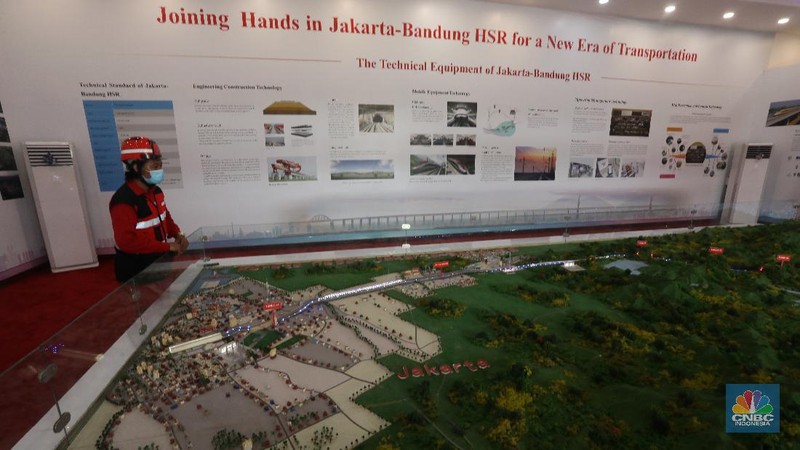 Proyek Kereta Cepat Jakarta Bandung (KCJB) di Jakarta, Senin (29/11/2021). (CNBC Indonesia/Andrean Kristianto)