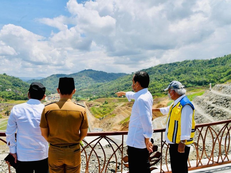 Peresmian Bendungan Tugu dan Bendungan Gongseng, Trenggalek, Selasa (30/11/2021). (Dok: Biro Pers Sekretariat Presiden)
