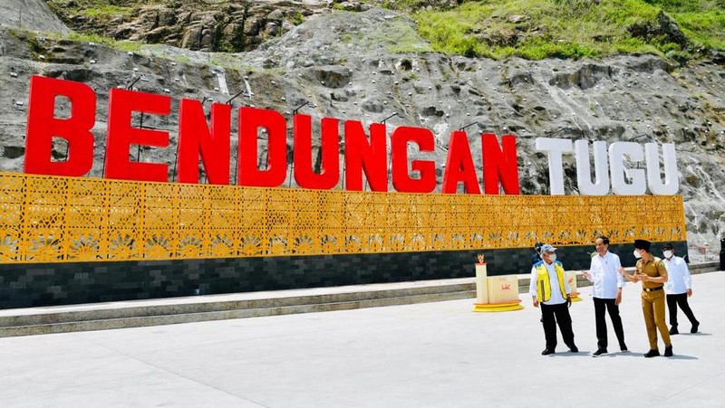 Peresmian Bendungan Tugu dan Bendungan Gongseng, Trenggalek, Selasa (30/11/2021). (Dok: Biro Pers Sekretariat Presiden)