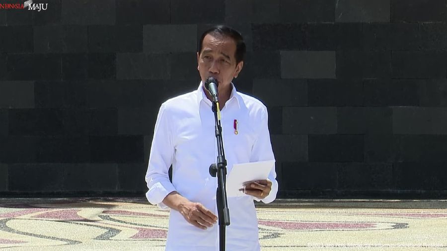 Peresmian Bendungan Tugu dan Bendungan Gongseng, Trenggalek, Selasa (30/11/2021). (Tangkapan layar Youtube Setpres RI)