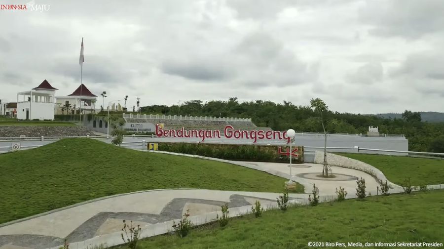 Peresmian Bendungan Tugu dan Bendungan Gongseng, Trenggalek, Selasa (30/11/2021). (Dok: Biro Pers Sekretariat Presiden)