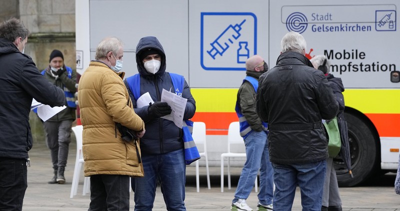Lonjakan kasus Covid-19 di Jerman. (AP/Frank Molter) Lonjakan kasus Covid-19 di Jerman. (AP/Frank Molter)