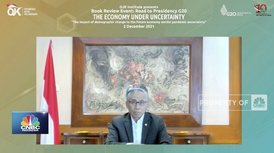 Otoritas Jasa Keuangan (OJK) Institute menyelenggarakan webinar bedah buku Road To Presidency G20,