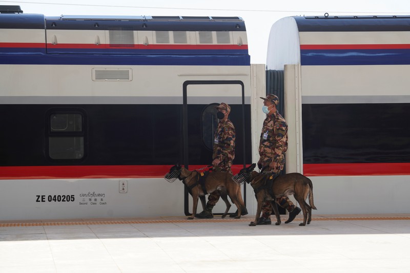Peresmian proyek kereta cepat Laos-China. (REUTERS/PHOONSAB THEVONGSA)