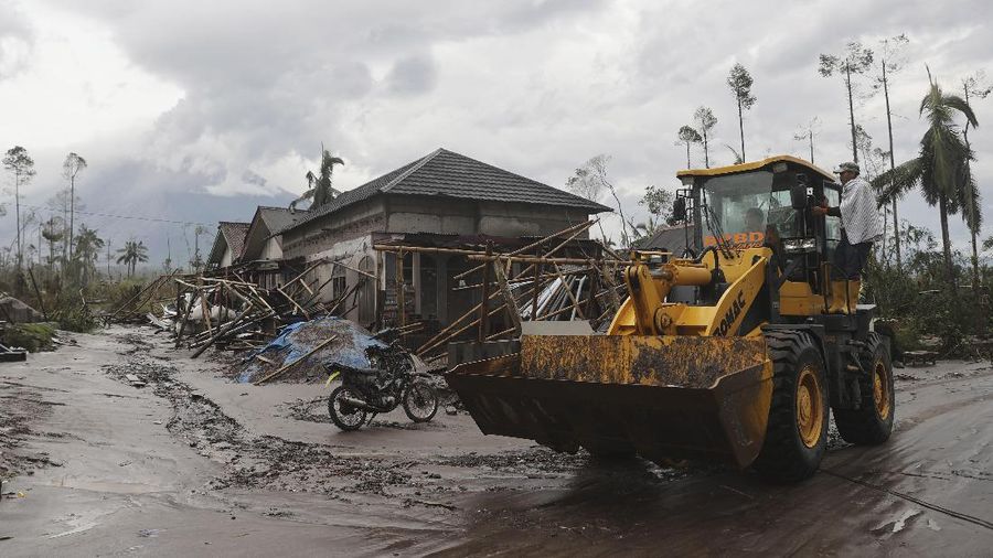 Trees covered with volcanic ash are seen in an area affected by the eruption of Mount Semeru volcano in Candipuro district, Lumajang, Indonesia, December 6, 2021. REUTERS/Willy Kurniawan