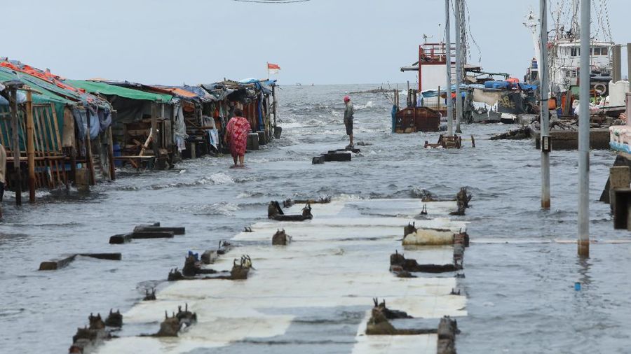 Banjir Rob di Muara Angke (CNBC Indonesia/Andrean Kristianto)